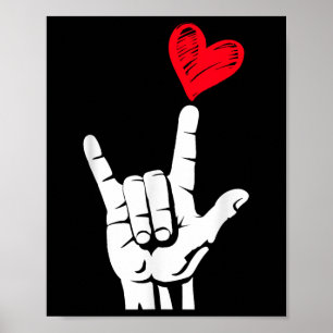 Póster Día de San Valentín Te Amo Rótulo De Mano A La Muj