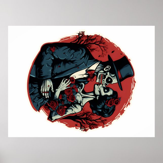 Póster Día de San Valentín zombies aman (Frente)