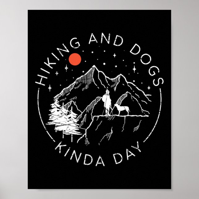 Póster Día de senderismo y perros  (Frente)