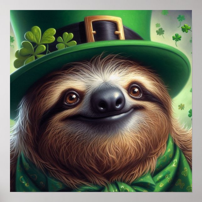 Póster Día de Sloth St Paddys (Frente)