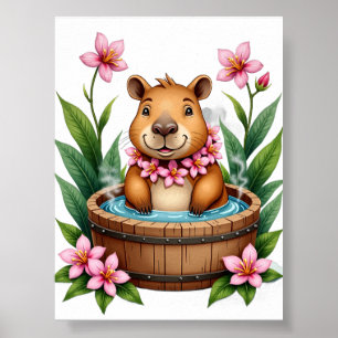 Póster Día de Spa Tropical Agradable Bañera de Hidromasaj