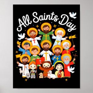 Póster Día de Todos los Santos Niños Católicos St Francis