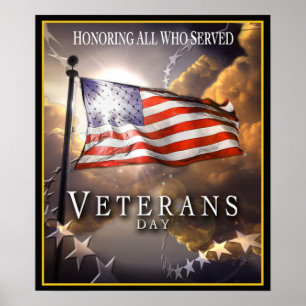 Póster Día de veteranos - honrando a todos que sirvieron