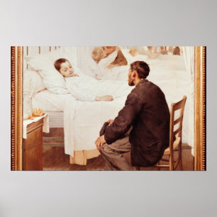 Póster Día de visitas en el hospital, 1889