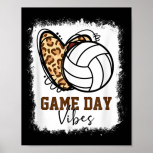 Póster Día de voleibol con sangre Vibes Voleibol Mom