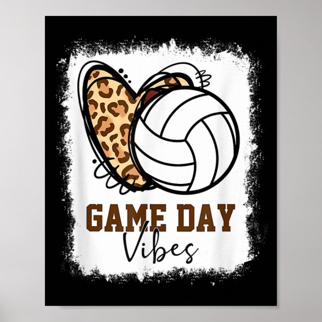 Póster Día de voleibol con sangre Vibes Voleibol Mom (Frente)