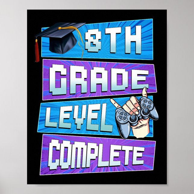 Póster Día Del 8º Grado Graduación Completa Niños Hola (Frente)