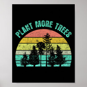 Póster Día del Árbol 2021 Plantar más árboles Retro Natur