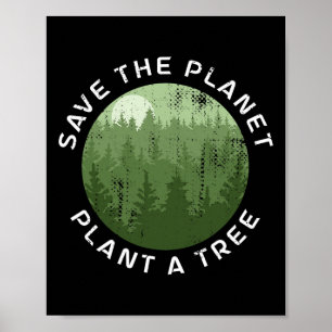 Póster Día del Árbol Día de la Tierra Salven un árbol en