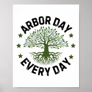 Póster Día del Arbor Todos Los Días Naturales Amante Vint