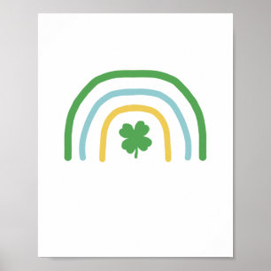 Póster Día del Arcoiris Irlandés Shamrock Poster