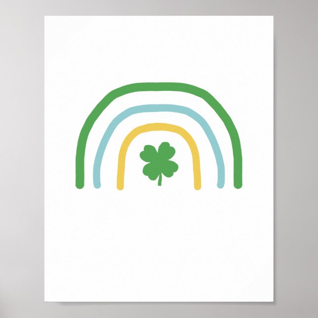 Póster Día del Arcoiris Irlandés Shamrock Poster (Frente)