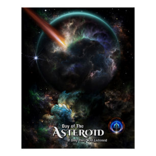 Póster Día Del Arte Fractal De Ciencia Ficción Asteroide