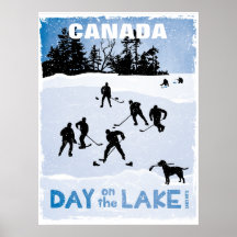 Día del hockey sobre el lago Pond en Canadá