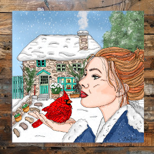 Póster Día del Invierno dibujado por la mano