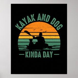 Póster Día del Kayak y el perro