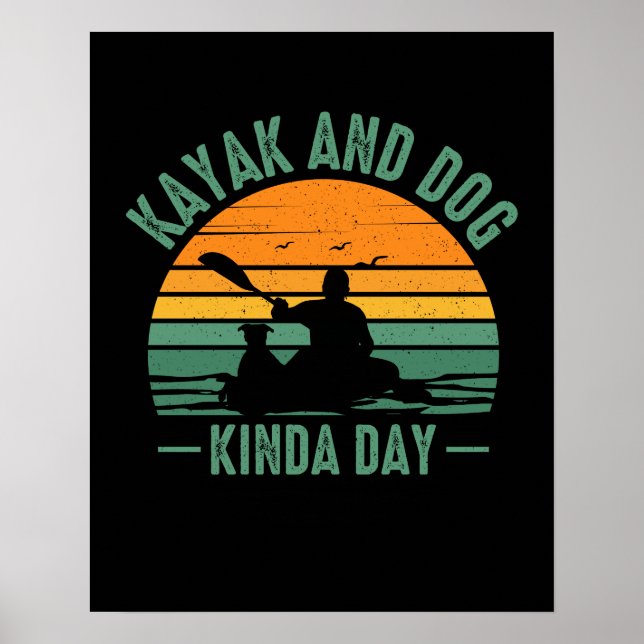 Póster Día del Kayak y el perro (Frente)
