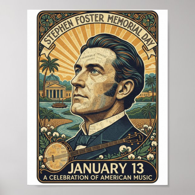 Póster Día del Memorial de Stephen Foster (Frente)