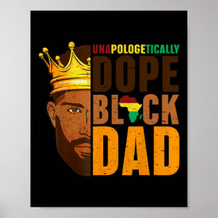 Póster Día del Padre Afroamericano Africano Negro Droga J