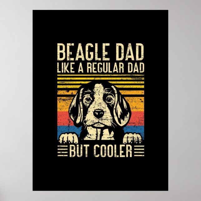 Póster Día del padre | Beagle Dog Dad (Frente)