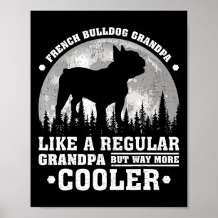 Póster Día del Padre del Abuelo Bulldog Francés Retro Div