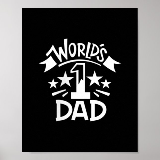 Póster Día del Padre del Emblema Mínimo de Papá (Frente)