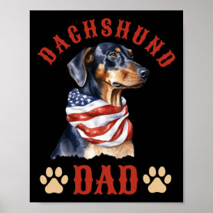 Póster Día del Padre del Perro de Papá 4 de Julio