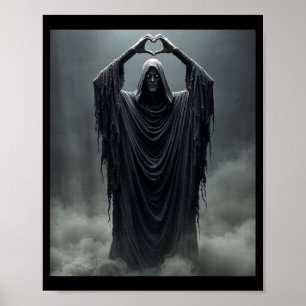 Póster Día del padre divertido fantasma corazón manos car