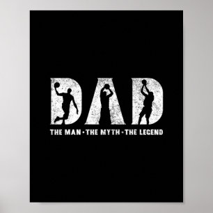 Póster Día del Padre El Hombre El Mito La Leyenda Papá