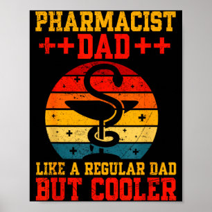Póster Día del padre farmacéutico papá como un papá regul