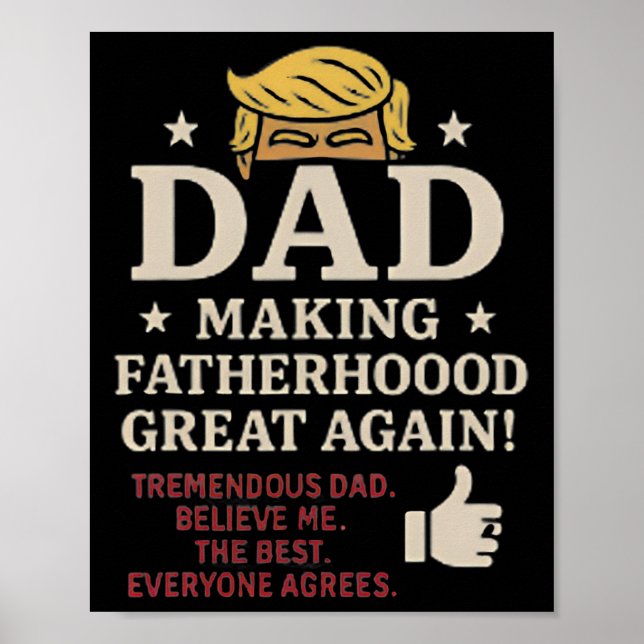 Póster Día del Padre Fun, con temática Trump, que hace a  (Frente)