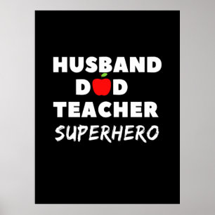 Póster Día del padre   Maestra de Papá Súper Marido