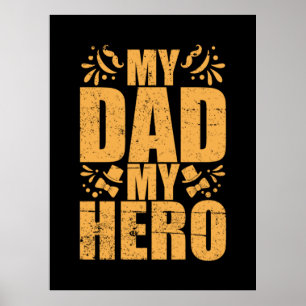 Póster Día del padre mi papá mi héroe