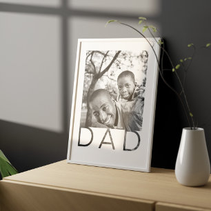 Póster Día del Padre Moderno Mínimo Blanco y Negro