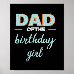 Póster Día del Padre, papá del Chica de cumpleaños