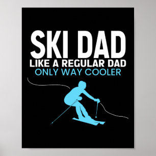Póster Día del Padre Papá Divertido de Esquí - Esquiador 