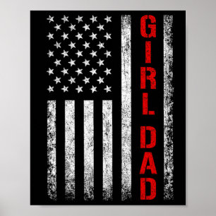 Póster Día del Padre Papá Hija Papá de Chicas Bandera de 