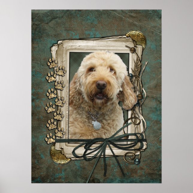 Póster Día del Padre - Papas de piedra - Golden Doodle (Frente)