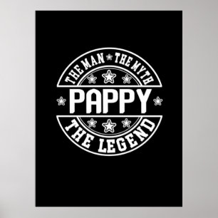 Póster Día del padre   Pappy El Hombre El Mito La Leyenda