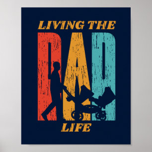 Póster Día del Padre Viviendo la Vida del Padre Retro