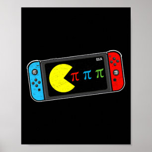 Póster Día del Pi de videojuegos Jugador Profesor de mate