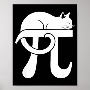 Póster Día del Pi Gato Friki de Matemáticas Comedia Profe