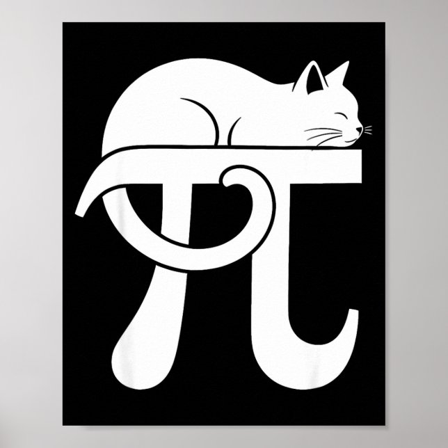Póster Día del Pi Gato Friki de Matemáticas Comedia Profe (Frente)
