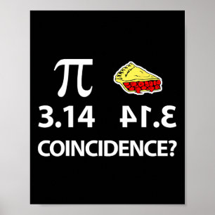 Póster Día del Pi, Pi al revés Es Coincidencia de Pastel
