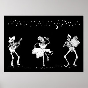 Póster Día del poster muerto de los esqueletos del baile