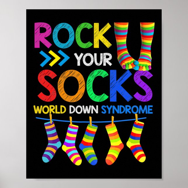 Póster Día del Síndrome de Down Rock Your Socke Awareness (Frente)