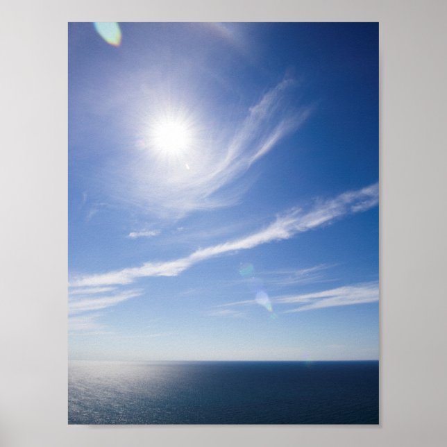 Póster Día del Sol en el Lago Michigan (Frente)