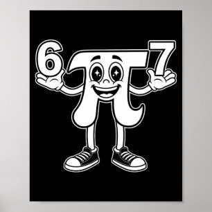 Póster Día divertido 3.14 símbolo 67 meme broma matemátic
