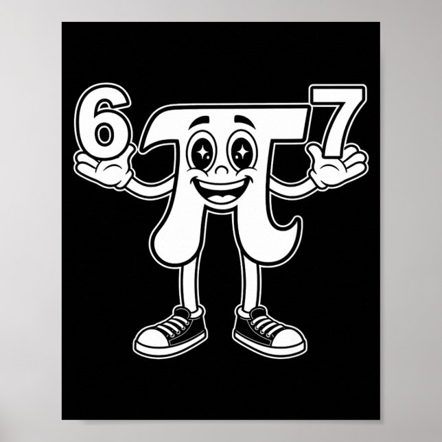 Póster Día divertido 3.14 símbolo 67 meme broma matemátic (Frente)