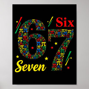 Póster Día divertido 3.14 símbolo 67 meme chiste de matem